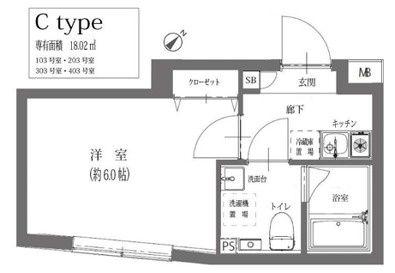 MAXIV BASIC 荻窪(1K/4階)の間取り写真