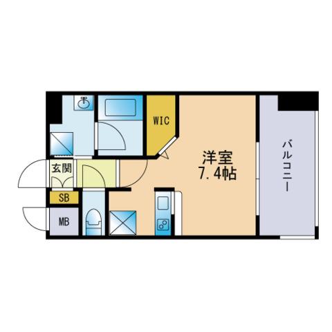 エンクレスト天神MARK(1K/12階)の間取り写真