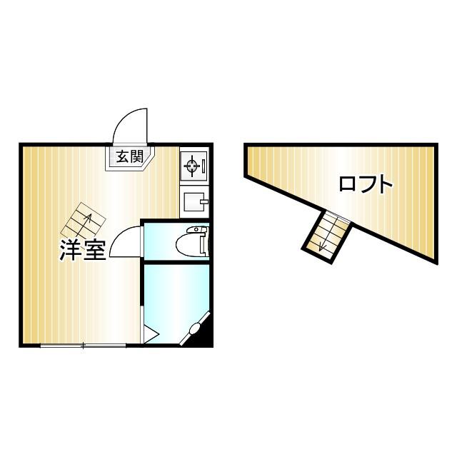 フェリスショコラA棟(ワンルーム/2階)の間取り写真