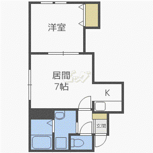 アヴァンティノルド(1LDK/1階)の間取り写真