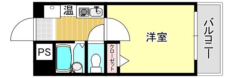シャルマン六本松(1K/3階)の間取り写真