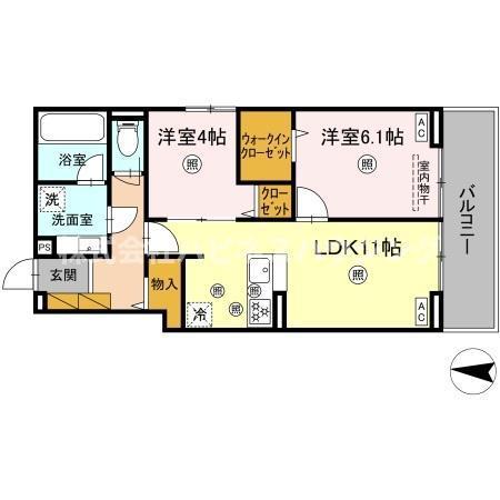 B-KUBUS(2LDK/2階)の間取り写真