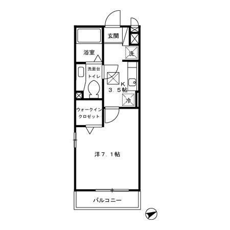 アンソレイユ港南台(1K/1階)の間取り写真