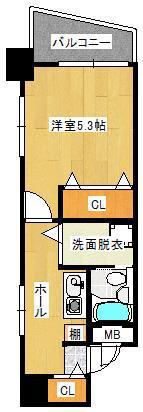 BON CHIC(1K/3階)の間取り写真