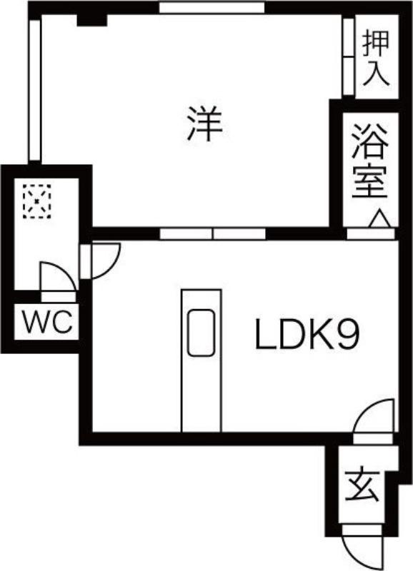若葉ハウス(1LDK/2階)の間取り写真