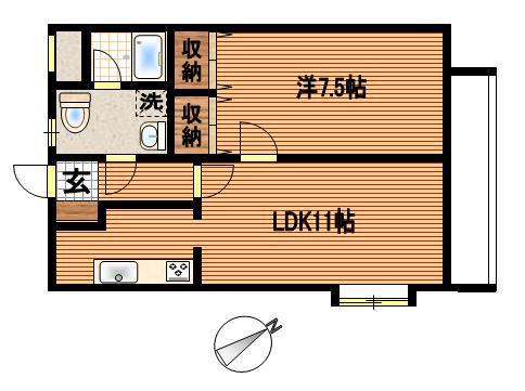 サンフォレスト(1LDK/4階)の間取り写真