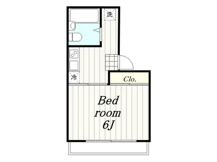 ジュネス湘南(1K/2階)の間取り写真