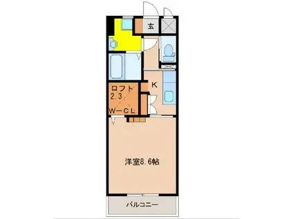 CATALINA APT(1K/5階)の間取り写真