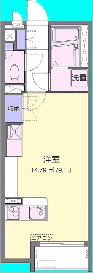 筑豊電気鉄道 希望が丘高校前駅 徒歩7分 2階建 築6年(ワンルーム/1階)の間取り写真