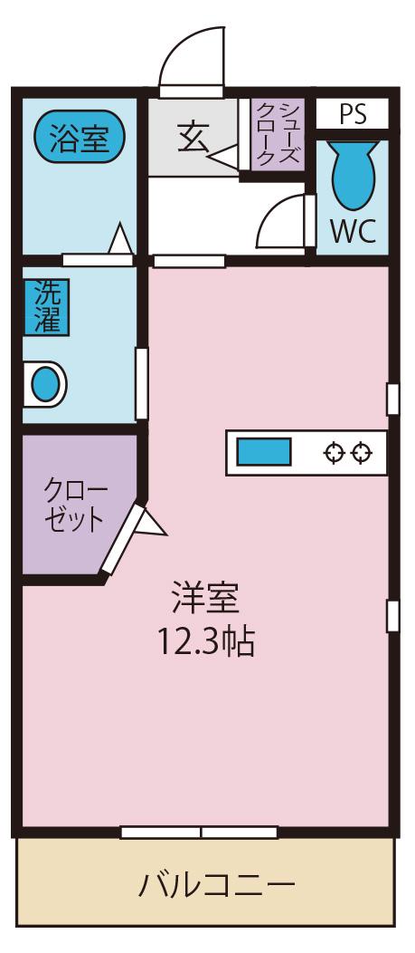 CUORE LEVANTE(ワンルーム/2階)の間取り写真