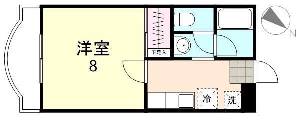 シンフォニア中央(1K/1階)の間取り写真