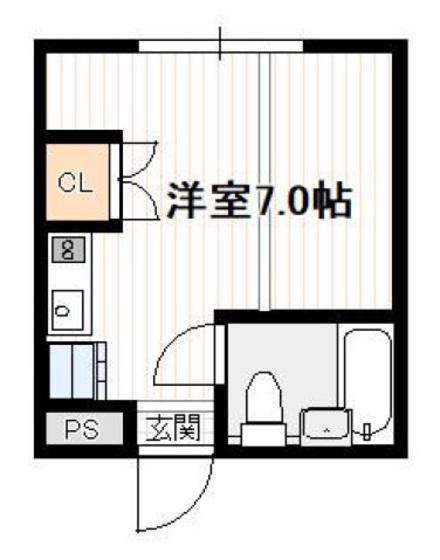 ラフテル(ワンルーム/1階)の間取り写真