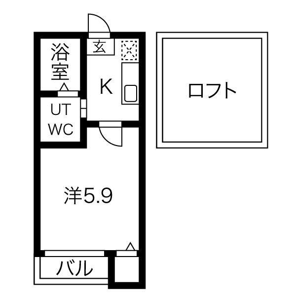 GRATITUDE SH(1K/1階)の間取り写真