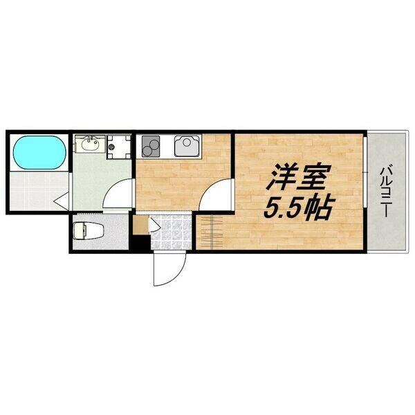 LECOCON熱田(1K/1階)の間取り写真