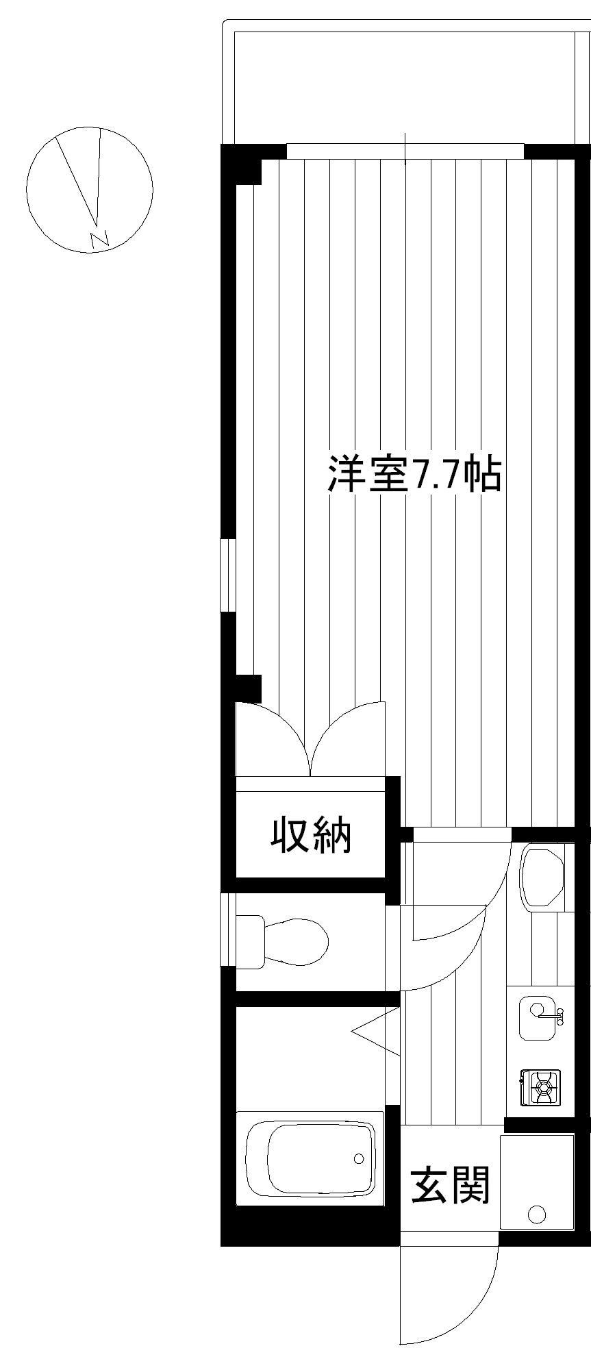 アソテア石川(1K/3階)の間取り写真