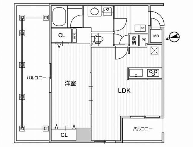 WEAVE BASE OMORI(1LDK/7階)の間取り写真