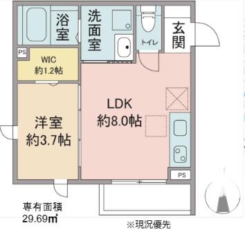 エミリア武蔵小金井(1LDK/1階)の間取り写真