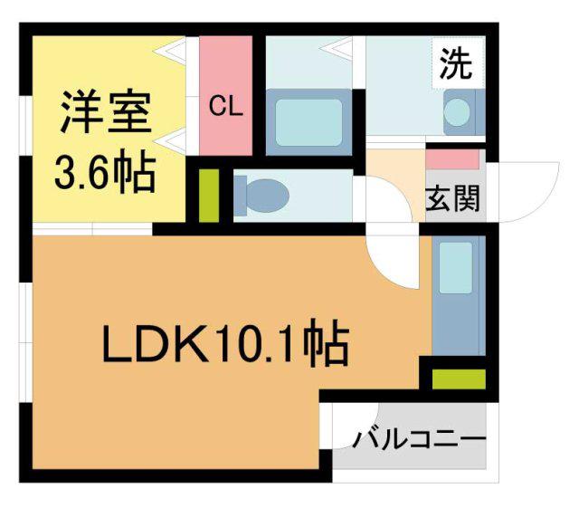 リブレメゾン東鳴尾I(1LDK/3階)の間取り写真