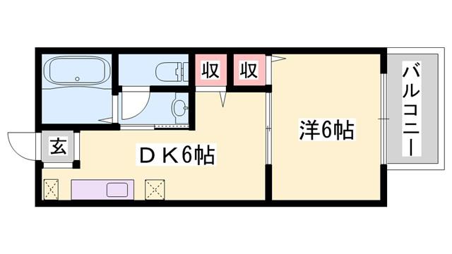ラポール弐番館(1DK/1階)の間取り写真
