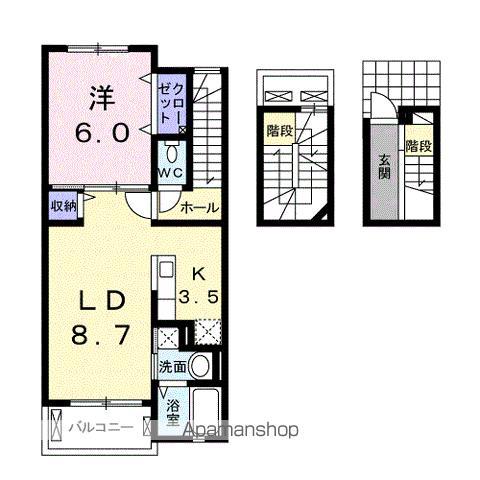 レオ アベニュー(1LDK/3階)の間取り写真