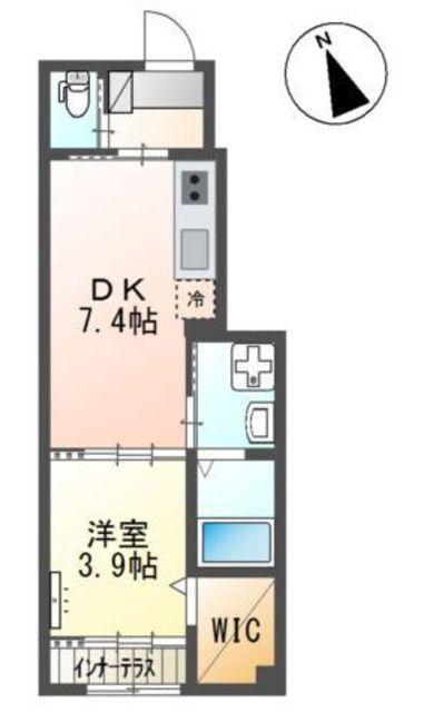 HAL SCENT(1DK/1階)の間取り写真