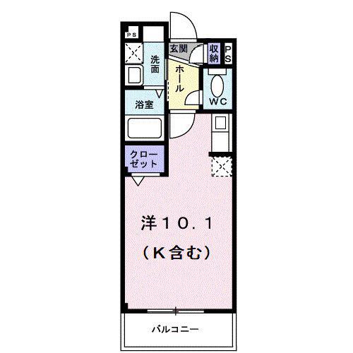 グラン・シエロ(ワンルーム/2階)の間取り写真