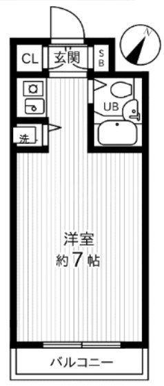 サンライズ戸塚(1K/2階)の間取り写真