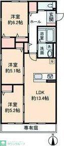 HEIM MAISON庄内通駅東 D棟(3LDK/1階)の間取り写真