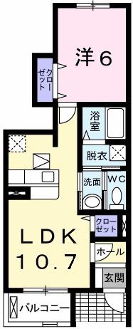ベル アンジュ(1LDK/1階)の間取り写真