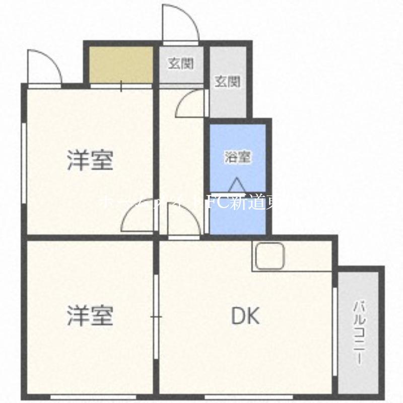 エトワール本町(2DK/4階)の間取り写真