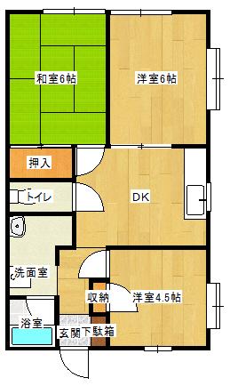 ホワイトハイツ桜井(3DK/1階)の間取り写真