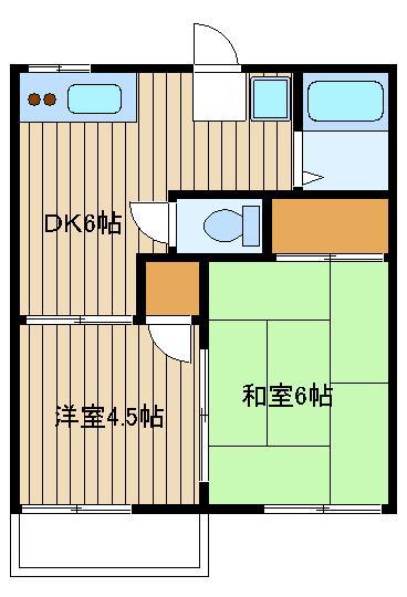 パークハイツ(2DK/1階)の間取り写真