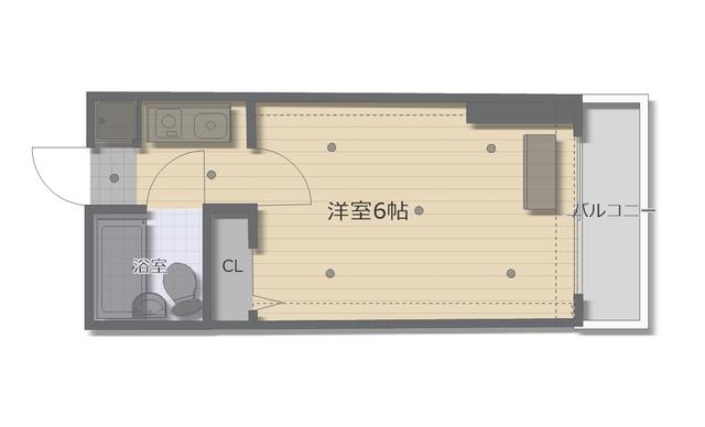 中崎町ハイツ(1K/1階)の間取り写真