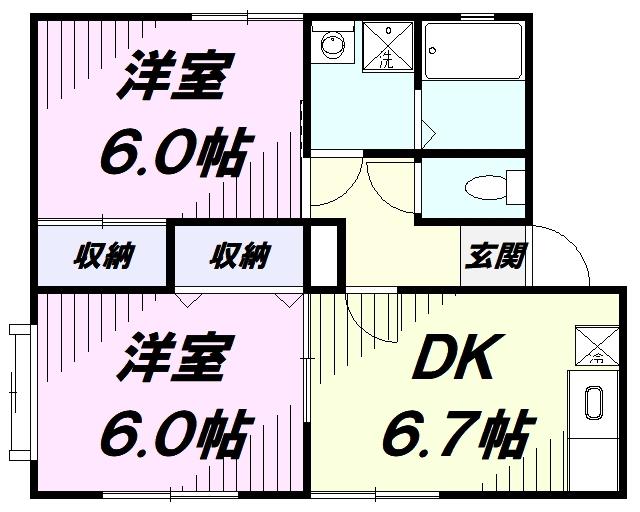 パナクオリティA(2DK/1階)の間取り写真