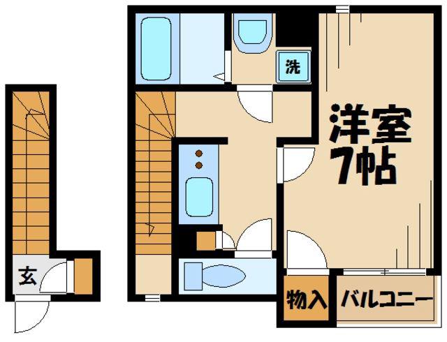 クレイノMAY(1K/2階)の間取り写真