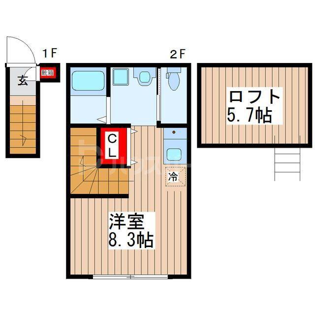 クラウド新小岩(ワンルーム/2階)の間取り写真