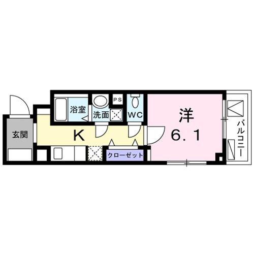 ヴィチーノ アル ポンテ品川(1K/3階)の間取り写真