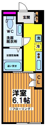 リキューザ永福(1K/2階)の間取り写真
