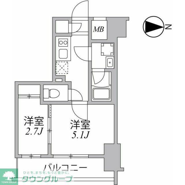 SYFORME住吉(2K/10階)の間取り写真