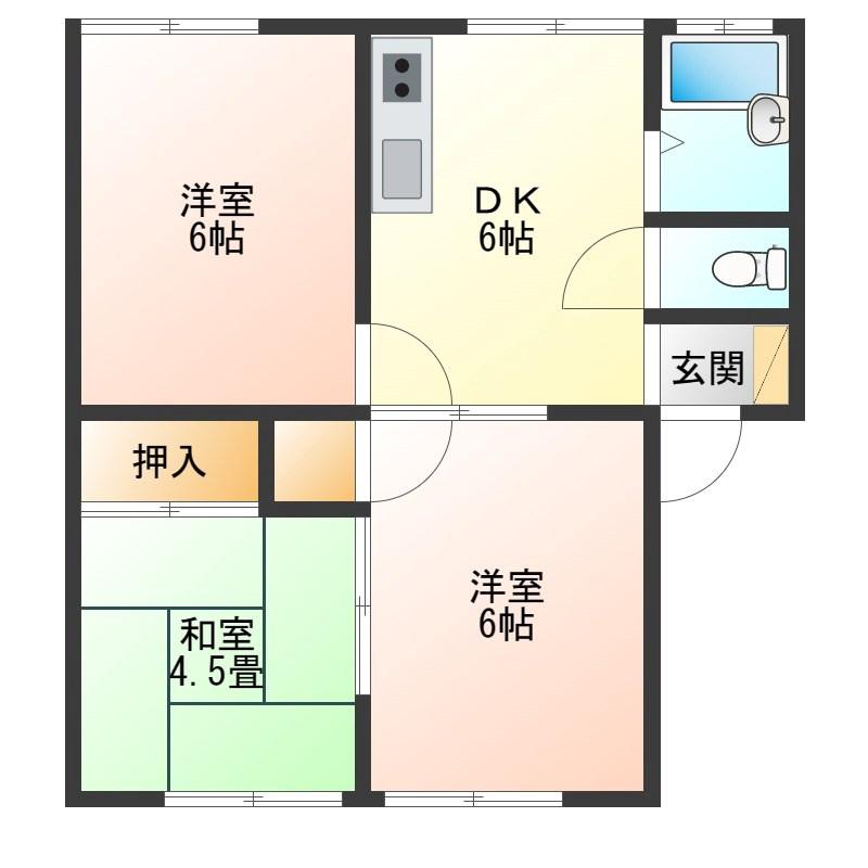 553ハイツI(3DK/1階)の間取り写真
