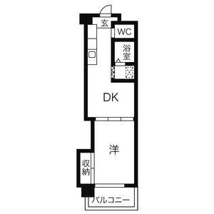 サンダンケ(1DK/4階)の間取り写真