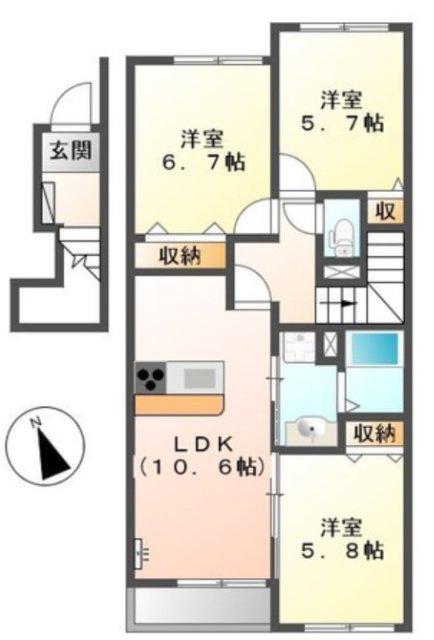 イグナルパーク(3LDK/2階)の間取り写真