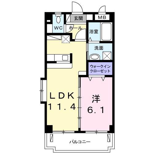 ブランドール(1LDK/2階)の間取り写真