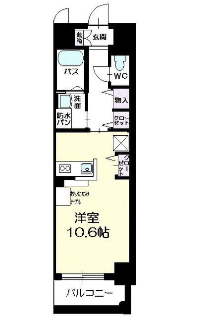 グランパール(ワンルーム/5階)の間取り写真