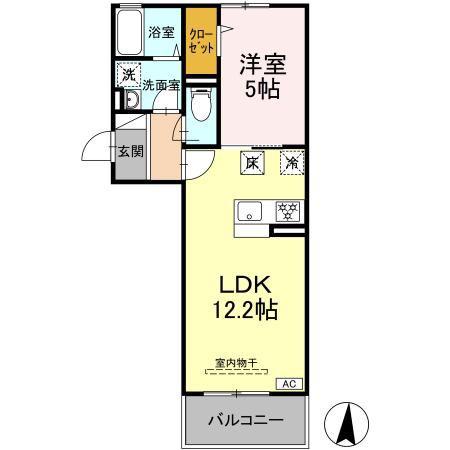 キャトルセゾン富沢(1LDK/1階)の間取り写真