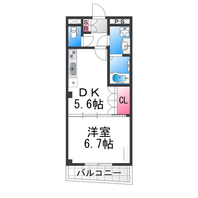 大仙パークサイド(1DK/1階)の間取り写真