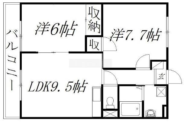 オールウェイズ(2LDK/1階)の間取り写真