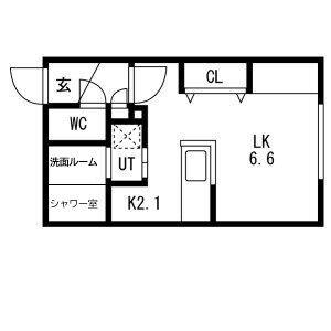 COLORE N17W5(1K/4階)の間取り写真