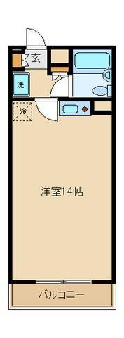 豪徳寺アムフラット(ワンルーム/1階)の間取り写真