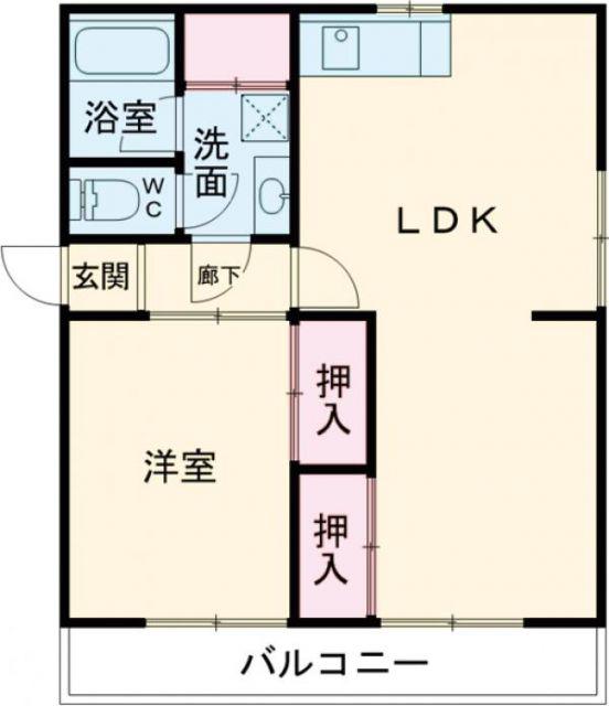 MATSUMOMENT桜井II(1LDK/3階)の間取り写真